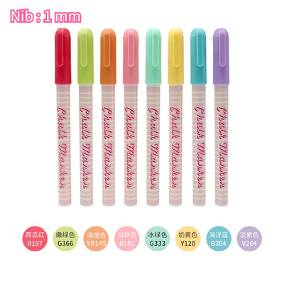 8 spalvų 1/3/6/10 mm skysti kreidos žymekliai Nutrinami daugiaspalviai paryškintuvai LED rašymo lentos stikliniai langai meno žymekliai