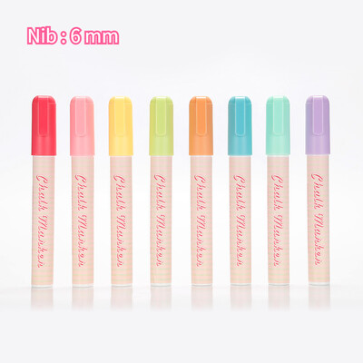 8 spalvų 1/3/6/10 mm skysti kreidos žymekliai Nutrinami daugiaspalviai paryškintuvai LED rašymo lentos stikliniai langai meno žymekliai