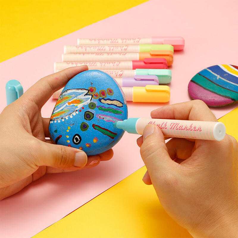 8 spalvų 1/3/6/10 mm skysti kreidos žymekliai Nutrinami daugiaspalviai paryškintuvai LED rašymo lentos stikliniai langai meno žymekliai