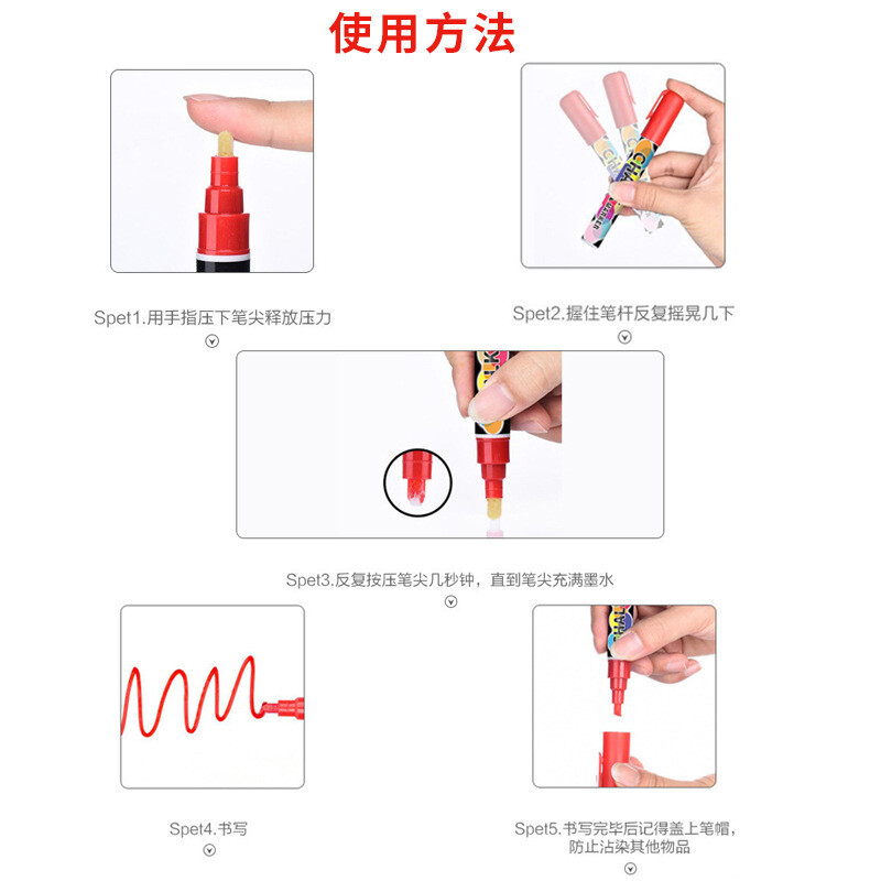 8 spalvų 1/3/6/10 mm skysti kreidos žymekliai Nutrinami daugiaspalviai paryškintuvai LED rašymo lentos stikliniai langai meno žymekliai