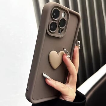 Cute INS 3D Love Heart Θήκη τηλεφώνου σιλικόνης για iPhone 16 15 Pro Max Θήκη iPhone 14 13 12 11 X XS 7 8 Plus Αντικραδασμικό κάλυμμα καραμέλας