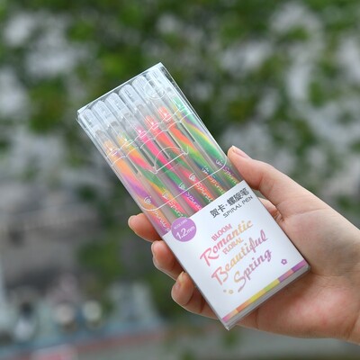 Božićna boja Fluorescentna neutralna olovka Student Ručno označavanje Crtanje računa Čestitka Festivalska atmosfera Spiralna olovka 1,2 mm