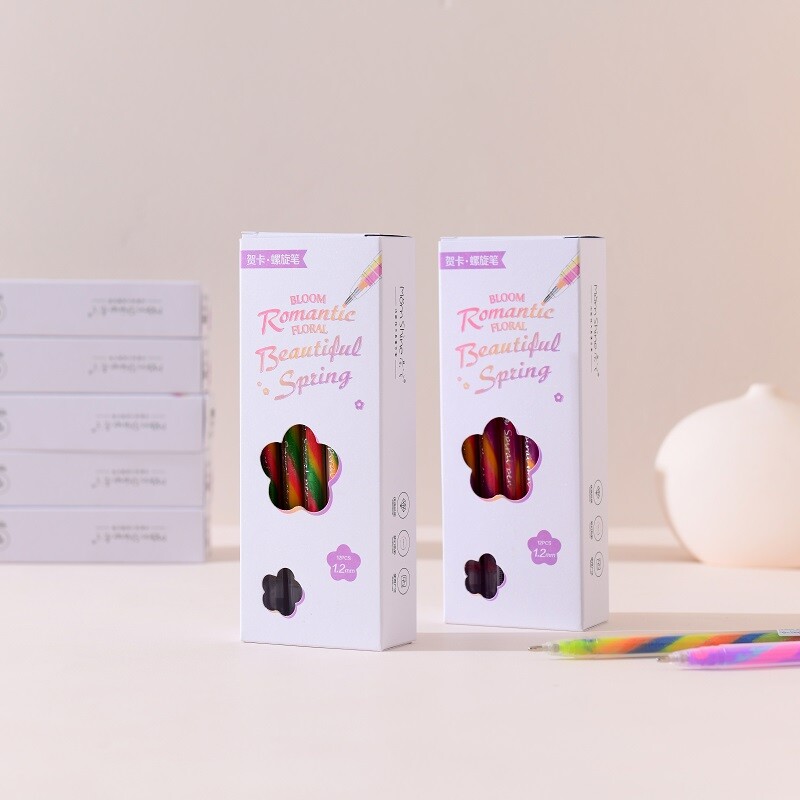 Božićna boja Fluorescentna neutralna olovka Student Ručno označavanje Crtanje računa Čestitka Festivalska atmosfera Spiralna olovka 1,2 mm