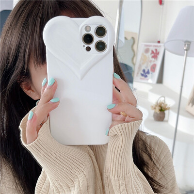 Fashion Cute Love Heart Clear Case Phone Για iPhone 16 Pro Max 15 14 13 12 11 X XR XS 7 8 Plus Candy Color Μαλακό κάλυμμα αντικραδασμικό