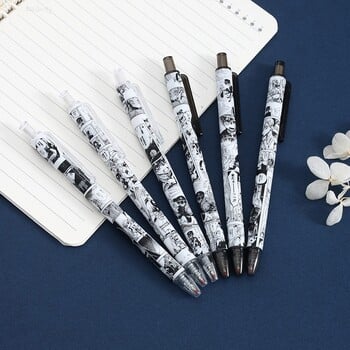 6 τεμ/σετ Κορεατικά χαριτωμένα τζελ στυλό Kawaii Press Ballpoint Stationery Anime Χαρτικά Γραφείου Σχολικά προμήθειες γραφής χαριτωμένο στυλό