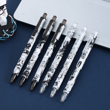 6 τεμ/σετ Κορεατικά χαριτωμένα τζελ στυλό Kawaii Press Ballpoint Stationery Anime Χαρτικά Γραφείου Σχολικά προμήθειες γραφής χαριτωμένο στυλό