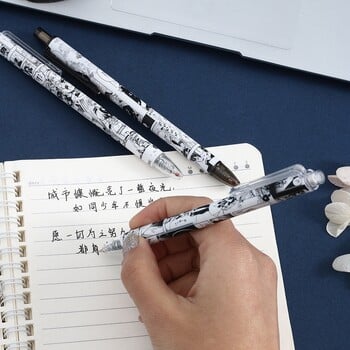 6 τεμ/σετ Κορεατικά χαριτωμένα τζελ στυλό Kawaii Press Ballpoint Stationery Anime Χαρτικά Γραφείου Σχολικά προμήθειες γραφής χαριτωμένο στυλό