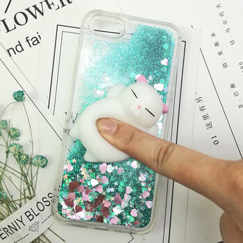 Θήκη 3D Squishy Cat για iPhone 5s SE 6 7 7 Pro Case Liquid Quicksand Glitter Θήκη σιλικόνης για iPhone 14 13 Xs 12 11 Κάλυμμα Coque