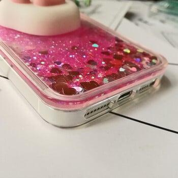 Θήκη 3D Squishy Cat για iPhone 5s SE 6 7 7 Pro Case Liquid Quicksand Glitter Θήκη σιλικόνης για iPhone 14 13 Xs 12 11 Κάλυμμα Coque