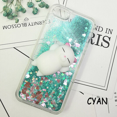 3D Squishy Cat Case za iPhone 5s SE 6 7 7 Pro Case Liquid Quicksand Glitter Silikonska maska za iPhone 14 13 Xs 12 11 Cover Coque
