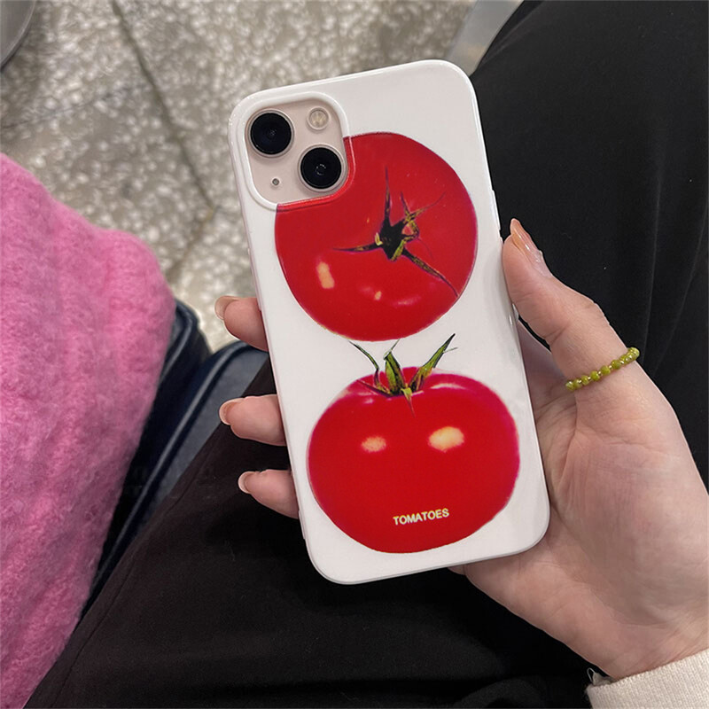 Japonia Coreea drăguț model de roșii husă din silicon moale pentru telefon pentru iPhone 12 11 13 14 15 Pro XR XS Max 7 8 Plus husă de protecție din spate