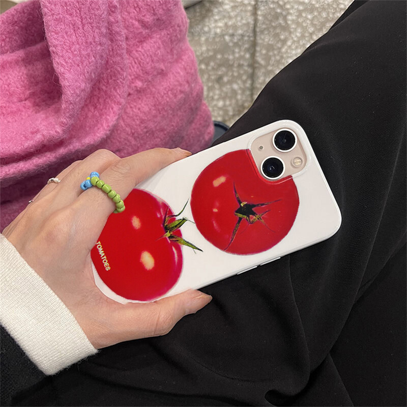 Japonia Coreea drăguț model de roșii husă din silicon moale pentru telefon pentru iPhone 12 11 13 14 15 Pro XR XS Max 7 8 Plus husă de protecție din spate