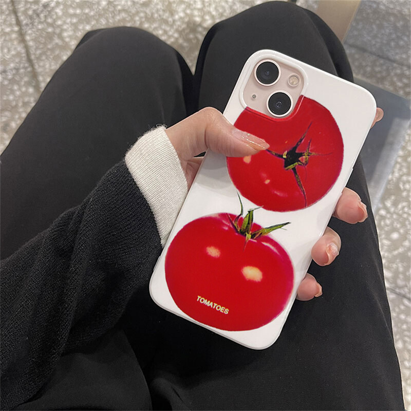 Japonia Coreea drăguț model de roșii husă din silicon moale pentru telefon pentru iPhone 12 11 13 14 15 Pro XR XS Max 7 8 Plus husă de protecție din spate