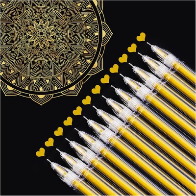 Gel olovke od bijelog zlata i srebra, 0,5 mm ekstra fine olovke, gel olovke s tintom za crni papir za crtanje, skiciranje, ilustracije, odrasle
