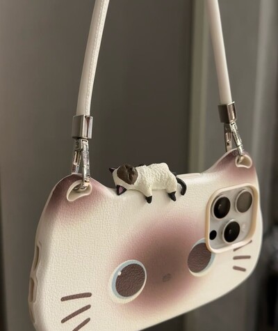 Nova telefonska torbica s remenom za ruku sa slatkim mačjim licem za iPhone 16 15 14 13 Pro Max Fashion Girl poklon zaštitna maska za telefon u obliku crtića Y2K