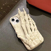 Naujas Hand Bones 3D Bracket telefono dėklas, skirtas iPhone 16 15 14 13 12 Pro Max Fashion Protective Shell Cartoon telefono dėklas Y2K