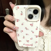 Esteetiline armsa lillega nahast telefoniümbris iPhone'ile 15 14 13 12 Pro Max 11 Lovely Floral Art Põrutuskindel pehme tagakaas Funda