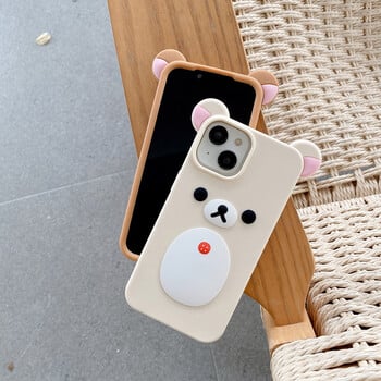 Fashion Cute 3D Cartoon Rilakkuma Bear Μαλακή θήκη σιλικόνης πίσω κάλυμμα για iPhone 11 12 13 14 15 16 Pro Max