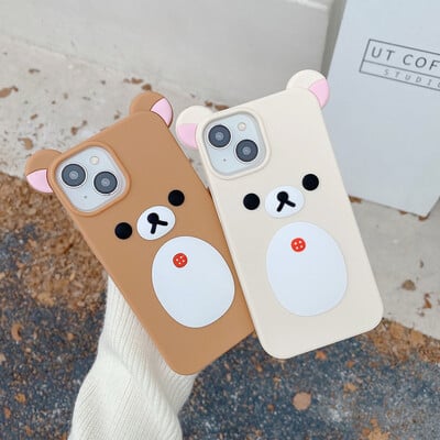 Modni slatki 3D crtani medvjed Rilakkuma Mekana silikonska stražnja maska za telefon za iPhone 11 12 13 14 15 16 Pro Max