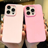 Fashion Candy Colors Minkštas telefono dėklas, skirtas iPhone 16 12 14 13 15 Pro Max 14Plus fotoaparato buferio apsauga nuo smūgio matinis dangtelis Coque