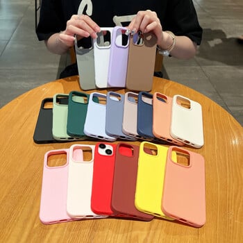 Fashion Candy Colors Μαλακή θήκη τηλεφώνου για IPhone 16 12 14 13 15 Pro Max 14Plus Camera Bumper Shock Protection Ματ κάλυμμα Coque