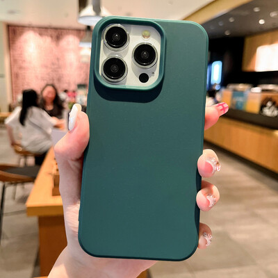 Fashion Candy Colors Minkštas telefono dėklas, skirtas iPhone 16 12 14 13 15 Pro Max 14Plus fotoaparato buferio apsauga nuo smūgio matinis dangtelis Coque