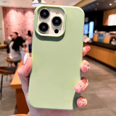 Fashion Candy Colors Minkštas telefono dėklas, skirtas iPhone 16 12 14 13 15 Pro Max 14Plus fotoaparato buferio apsauga nuo smūgio matinis dangtelis Coque