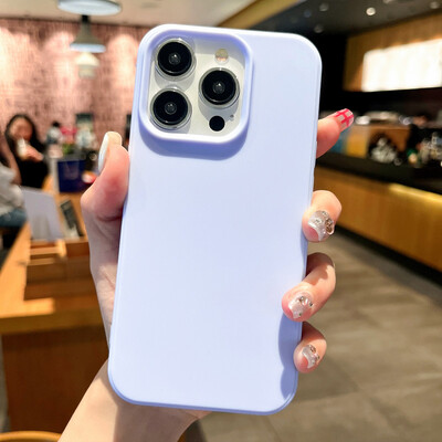 Fashion Candy Colors Minkštas telefono dėklas, skirtas iPhone 16 12 14 13 15 Pro Max 14Plus fotoaparato buferio apsauga nuo smūgio matinis dangtelis Coque