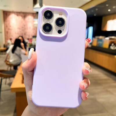 Fashion Candy Colors Minkštas telefono dėklas, skirtas iPhone 16 12 14 13 15 Pro Max 14Plus fotoaparato buferio apsauga nuo smūgio matinis dangtelis Coque