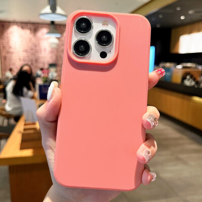 Fashion Candy Colors Minkštas telefono dėklas, skirtas iPhone 16 12 14 13 15 Pro Max 14Plus fotoaparato buferio apsauga nuo smūgio matinis dangtelis Coque