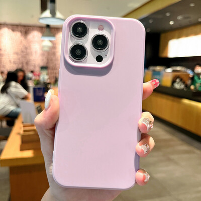 Fashion Candy Colors Minkštas telefono dėklas, skirtas iPhone 16 12 14 13 15 Pro Max 14Plus fotoaparato buferio apsauga nuo smūgio matinis dangtelis Coque