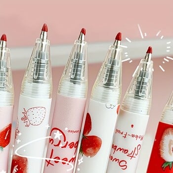 6 τμχ 0,5 mm Sweet Strawberry Retractable Neutral Pens - Ιδανικά για γραφή και ζωγραφική