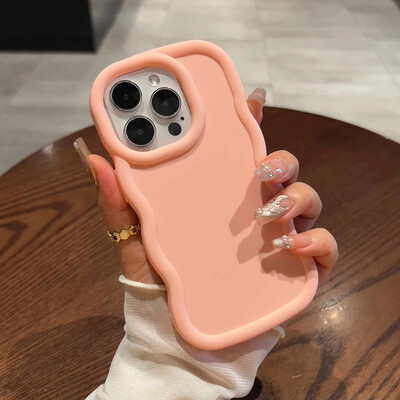 Luksuzna telefonska torbica s valovitim uzorkom u boji slatkiša za iPhone 11 12 13 14 15 16 Pro Max X Xs XR Max 7 8 Mekana silikonska maska otporna na udarce