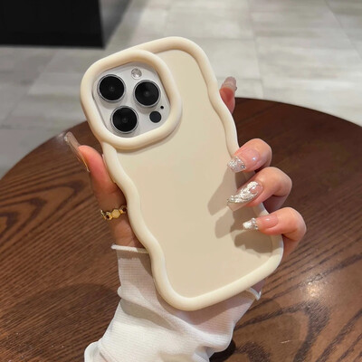 Luksuzna telefonska torbica s valovitim uzorkom u boji slatkiša za iPhone 11 12 13 14 15 16 Pro Max X Xs XR Max 7 8 Mekana silikonska maska otporna na udarce