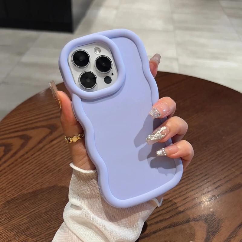 Luksuzna telefonska torbica s valovitim uzorkom u boji slatkiša za iPhone 11 12 13 14 15 16 Pro Max X Xs XR Max 7 8 Mekana silikonska maska otporna na udarce