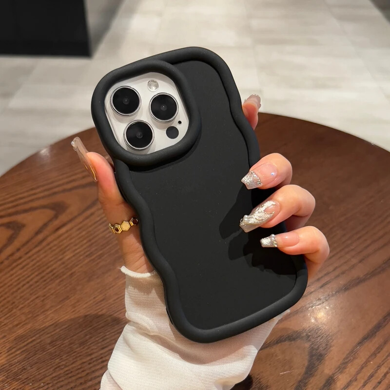 Luksuzna telefonska torbica s valovitim uzorkom u boji slatkiša za iPhone 11 12 13 14 15 16 Pro Max X Xs XR Max 7 8 Mekana silikonska maska otporna na udarce