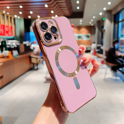 Luksuzna galvanizirana magnetska Magsafe futrola za bežično punjenje za iPhone 11 12 13 15 16 Pro Max 14 Plus silikonska maska otporna na udarce