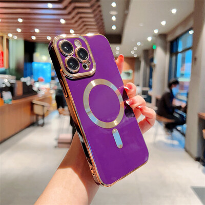 Luksuzna galvanizirana magnetska Magsafe futrola za bežično punjenje za iPhone 11 12 13 15 16 Pro Max 14 Plus silikonska maska otporna na udarce