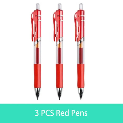 Ištraukiamas gelio rašiklio rinkinys 0,5 mm juodas/raudonas/mėlynas didelės talpos rutulinio rašiklio rankena, keičiama pildoma strypo mokykliniai biuro reikmenys