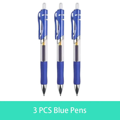 Ištraukiamas gelio rašiklio rinkinys 0,5 mm juodas/raudonas/mėlynas didelės talpos rutulinio rašiklio rankena, keičiama pildoma strypo mokykliniai biuro reikmenys