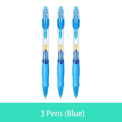 Ištraukiamas gelio rašiklio rinkinys 0,5 mm juodas/raudonas/mėlynas didelės talpos rutulinio rašiklio rankena, keičiama pildoma strypo mokykliniai biuro reikmenys