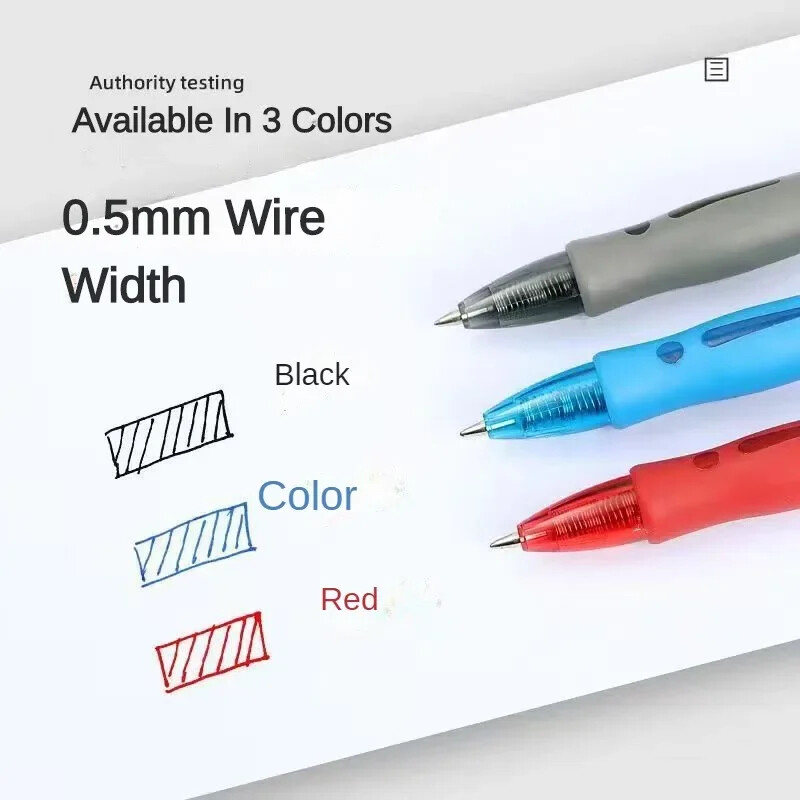 Ištraukiamas gelio rašiklio rinkinys 0,5 mm juodas/raudonas/mėlynas didelės talpos rutulinio rašiklio rankena, keičiama pildoma strypo mokykliniai biuro reikmenys