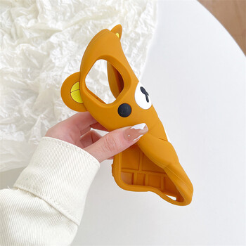 Χαριτωμένη 3D Cartoon Rilakkuma Bear Θήκη τηλεφώνου για iPhone 16 promax 15 14 13 12 11 Pro Max Xs XR 6 7 8 Plus SE Κάλυμμα μαλακής σιλικόνης