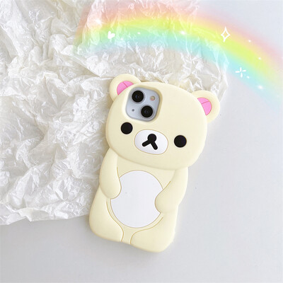 Slatka 3D crtana Rilakkuma Bear telefonska maska za iPhone 16 promax 15 14 13 12 11 Pro Max Xs XR 6 7 8 Plus SE mekana silikonska maska