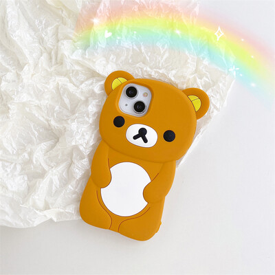 Slatka 3D crtana Rilakkuma Bear telefonska maska za iPhone 16 promax 15 14 13 12 11 Pro Max Xs XR 6 7 8 Plus SE mekana silikonska maska