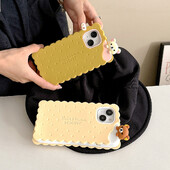 Funny Rilakkuma Bear Sandwich Biscuit Case za iPhone 16 15 14 13 12 11 Pro Max mekana silikonska maska