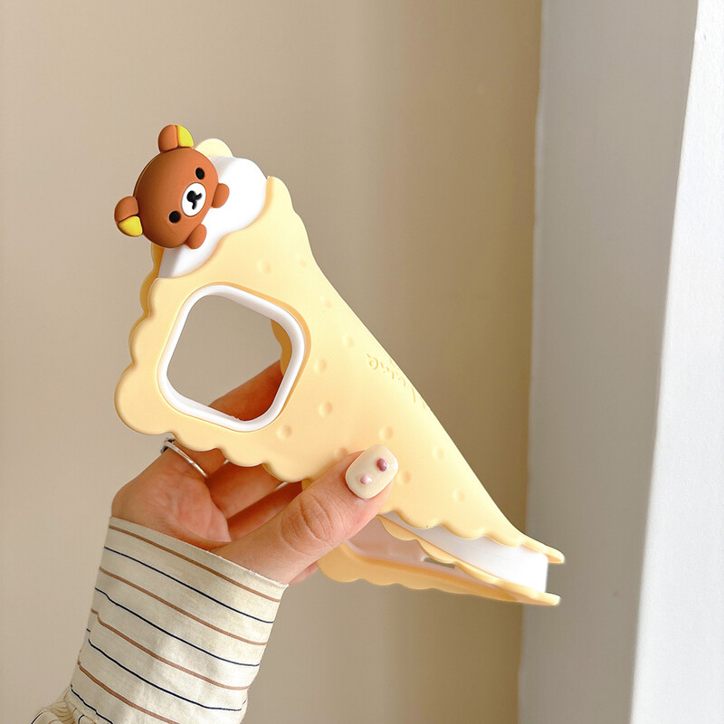 Funny Rilakkuma Bear Sandwich Biscuit Case za iPhone 16 15 14 13 12 11 Pro Max mekana silikonska maska