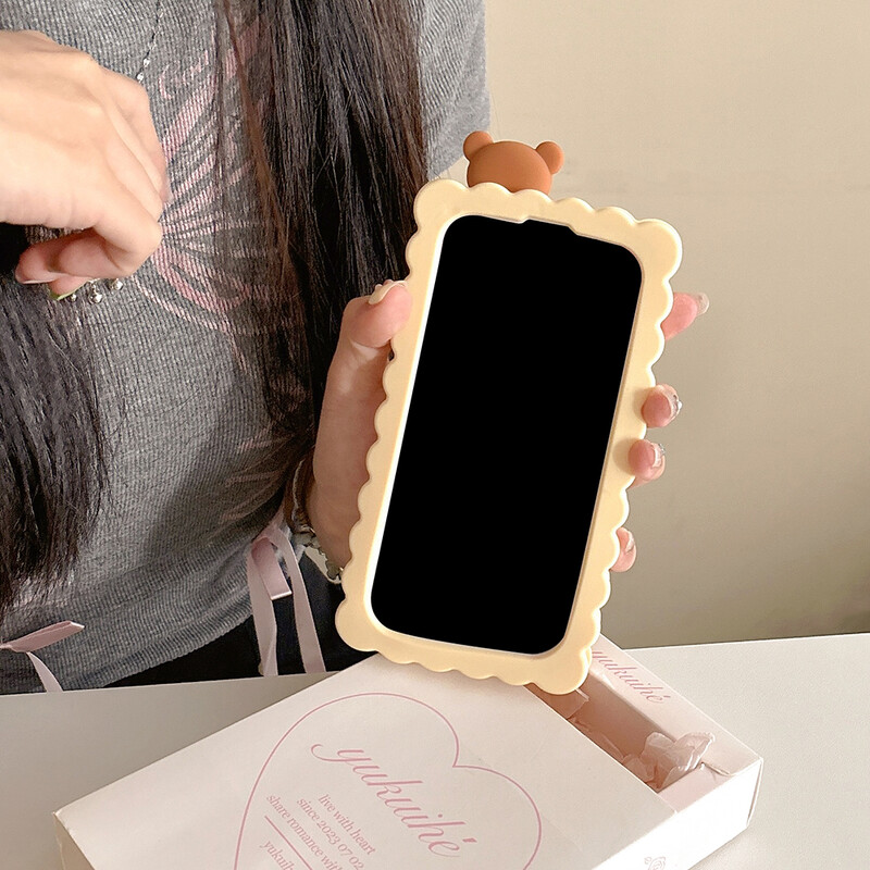 Funny Rilakkuma Bear Sandwich Biscuit Case za iPhone 16 15 14 13 12 11 Pro Max mekana silikonska maska