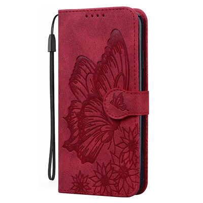Leptir kožna torbica za telefon za Samsung Galaxy S24 FE S23 Ultra S22 S21 Plus S24FE 5G Držač kartice Hasp Wallet Bags Flip Cover
