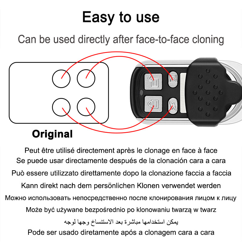 100% klons BERNER BHS110 BHS121 BHS130 BHS140 BHS153 BHS211 BHS221 Garāžas durvju/vārtu tālvadības pults 868MHz rokas raidītājs